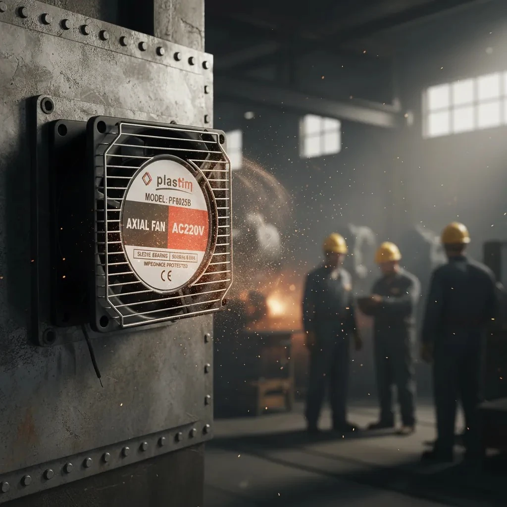 Plastim 80x80x25mm 220V AC Bilezikli Aksiyel Fan