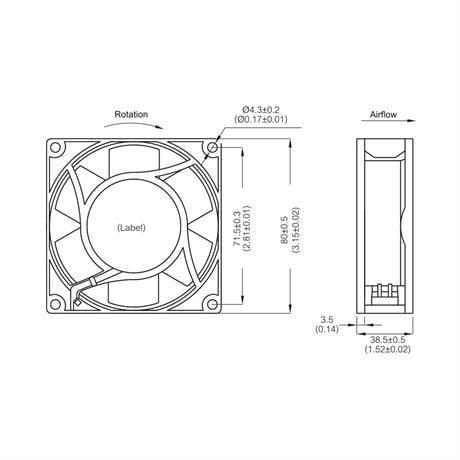Plastim 80x80x38mm 220v Ac Bilezikli Aksiyel Fan