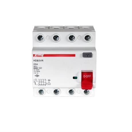 HİMEL 6kA 30mA 25 A 3P+N Kaçak Akım Rölesi
