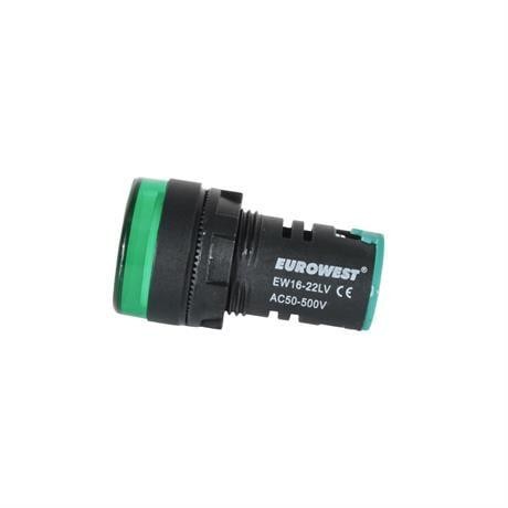 EUROWEST 22mm 24-550V LEDLİ VOLTMETRE YEŞİL