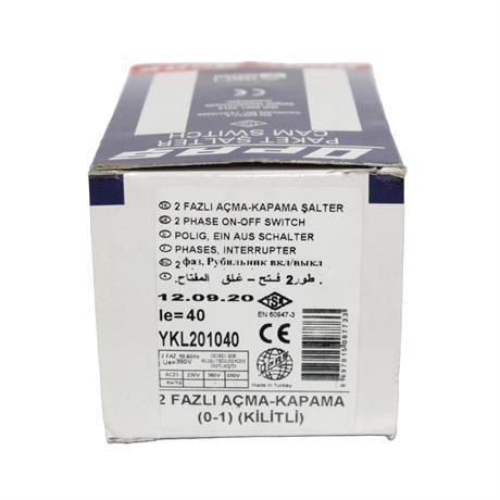 OPAŞ 2x40A 0-1 AÇ-KAPA KİLİTLİ ŞALTER