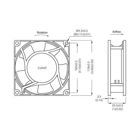 Plastim 120x120x25mm 220vac Bilezikli Aksiyel Fan