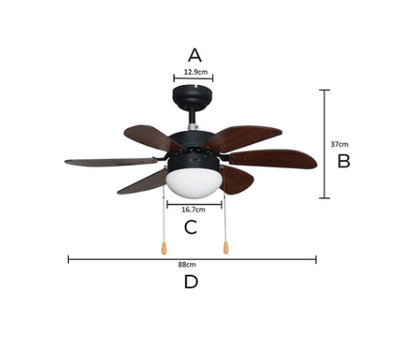 Vanti 6 Kanatlı 60w 30 İnç Avizeli Ahşap Tavan Vantilatörü