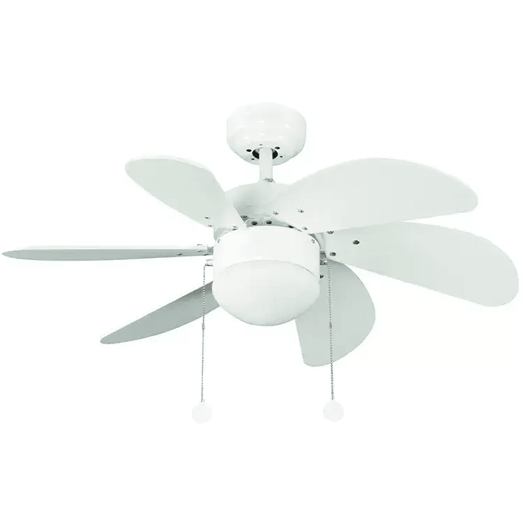 Vanti 6 Kanatlı 60w 30 İnç Avizeli Beyaz Tavan Vantilatörü