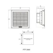 Plastim 210x210mm 125m3/H Ip54 Filtreli Fan - PTF2000