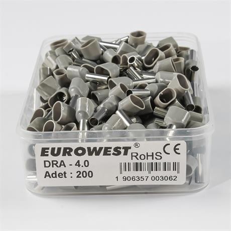 Eurowest 2x4,00mm Gri Çift Girişli İzoleli Yüksük