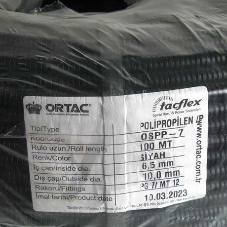 Ortaç Pg-7 Siyah Polıpropılen Spiral | OSPP-7