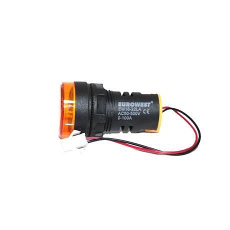 EUROWEST 22MM 0-100A LEDLİ AMPERMETRE SARI