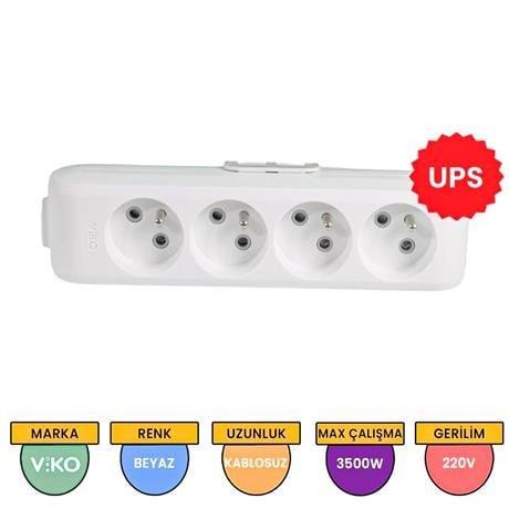 VİKO MULTİ-LET 4 LÜ PRİZ TOP Ç.K KLEMENSLİ UPS