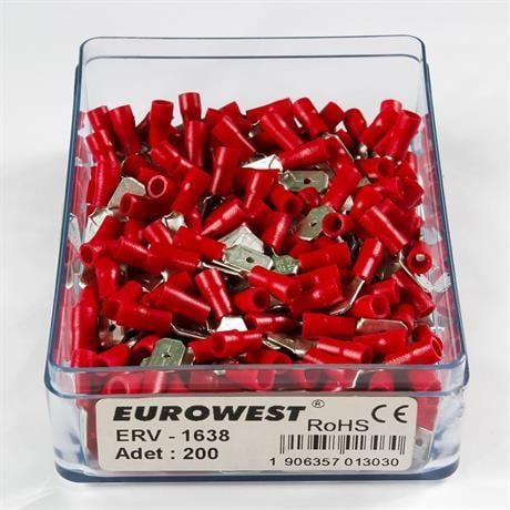 Eurowest 0,50-1,50mm İzoleli Erkek Faston Tip Kablo Ucu