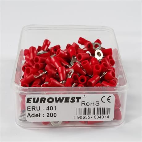 Euroewest 0,50-1,50mm M4 Yuvarlak Tip İzoleli Kablo Ucu