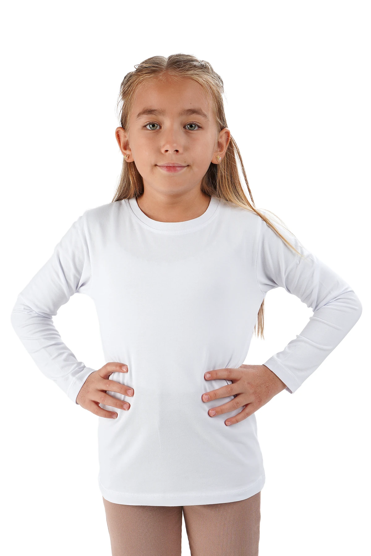 6 lı Set Uzunkol Bisiklet Yaka Mevsimlik Pamuk Tişört Badi (Beyaz  Siyah Bej Çağla Kırmızı Gri)