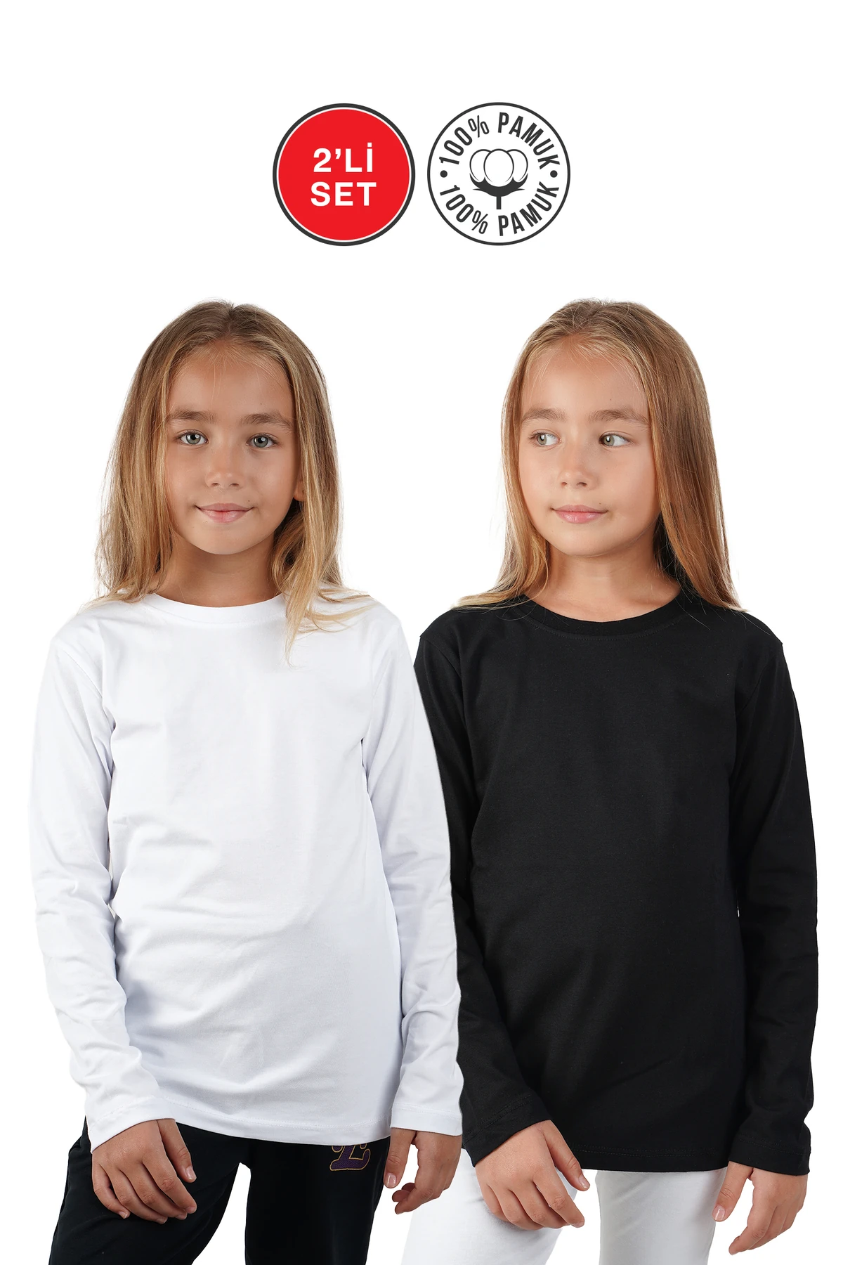 2 li Badi Set Mevsimlik Likralı Kısakol (Siyah Beyaz) - siyah beyaz