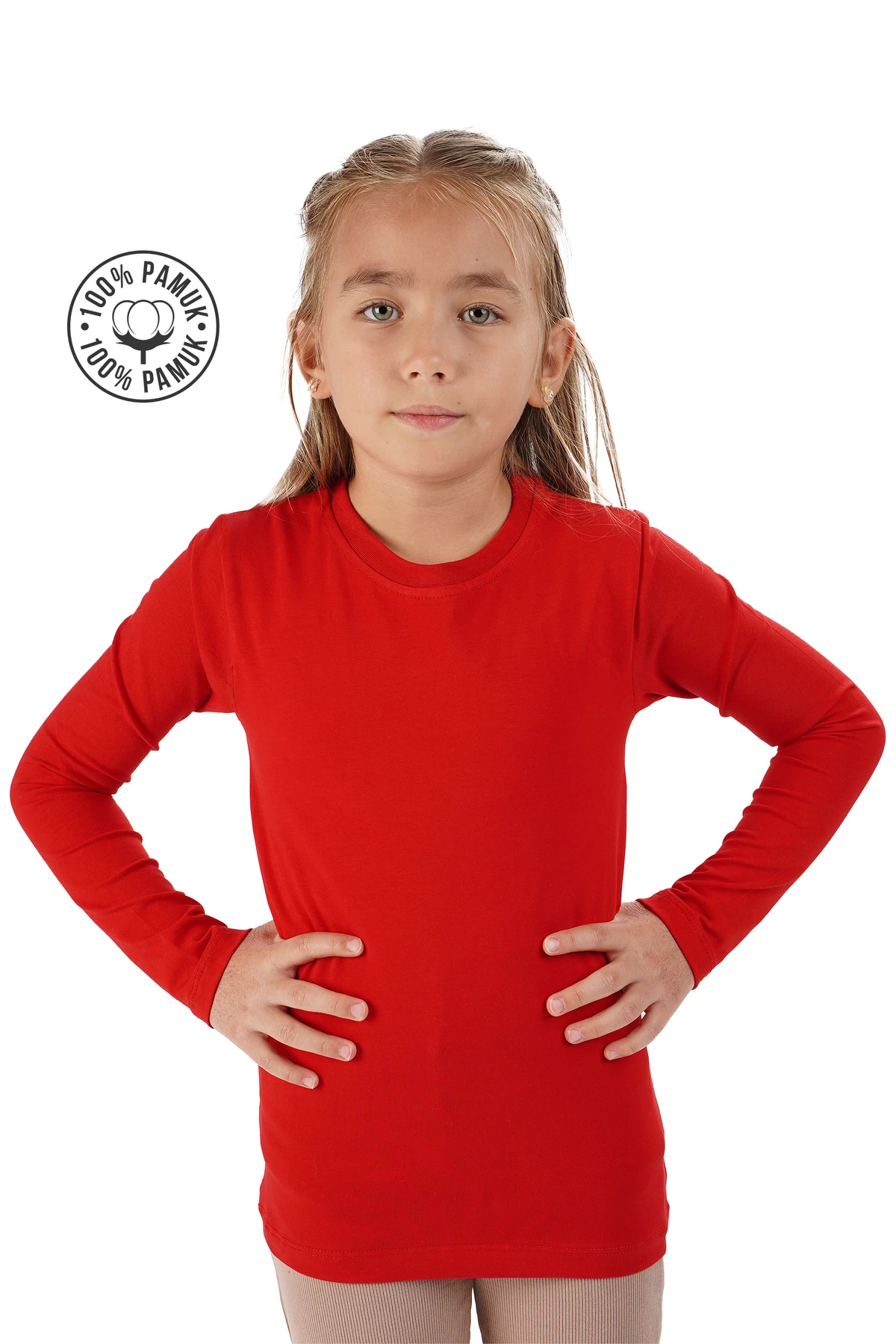 4 lü Set Uzunkol Bisiklet Yaka Mevsimlik Pamuk Tişört Badi (Beyaz  Siyah Bej Çağla Yeşili)