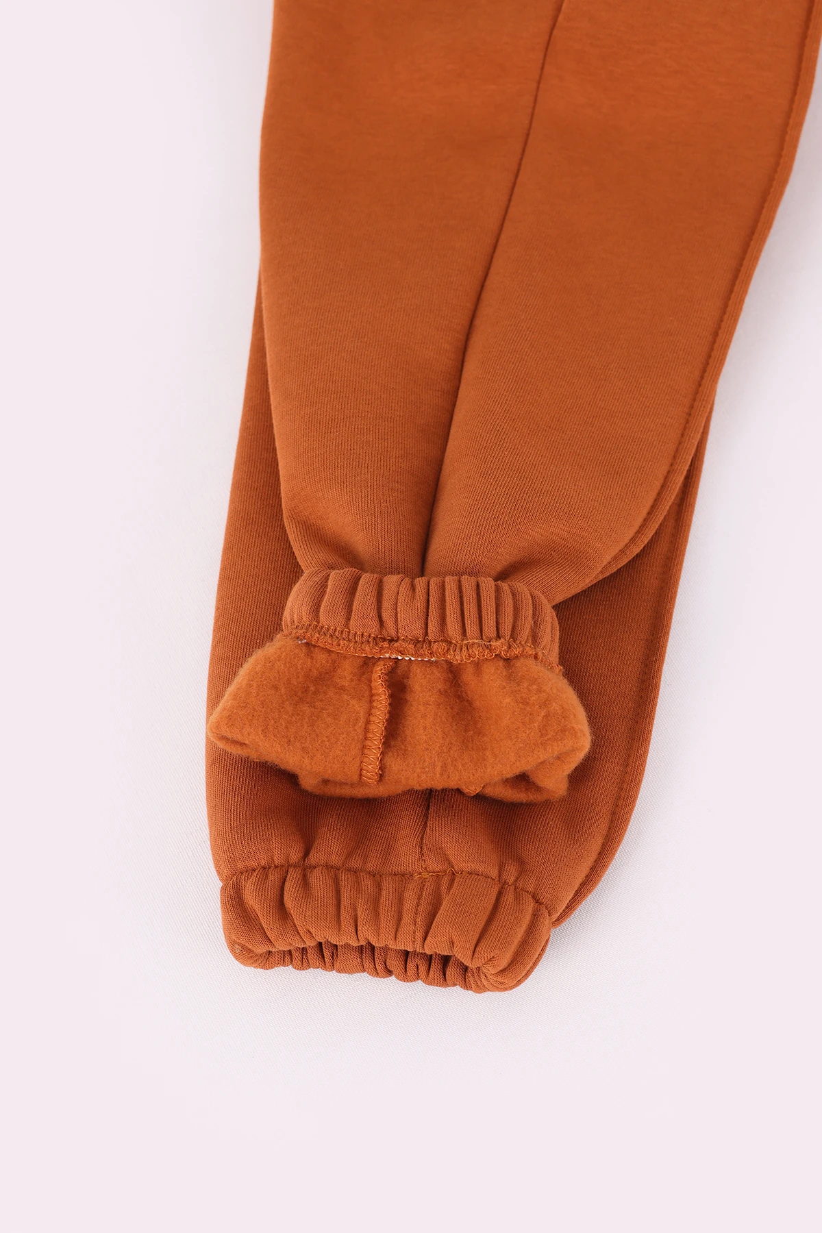 Kışlık İçi Polarlı 3 iplik Cepli Kız ve Erkek Çocuk Kahverengi Eşofman Altı