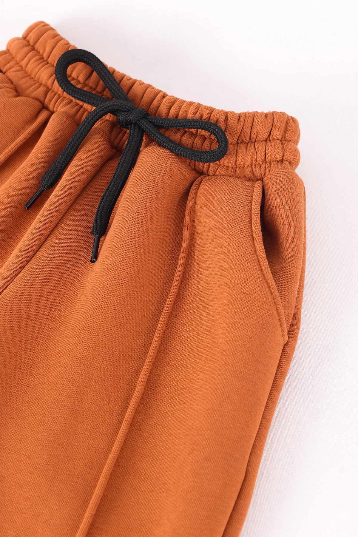 Kışlık İçi Polarlı 3 iplik Cepli Kız ve Erkek Çocuk Kahverengi Eşofman Altı