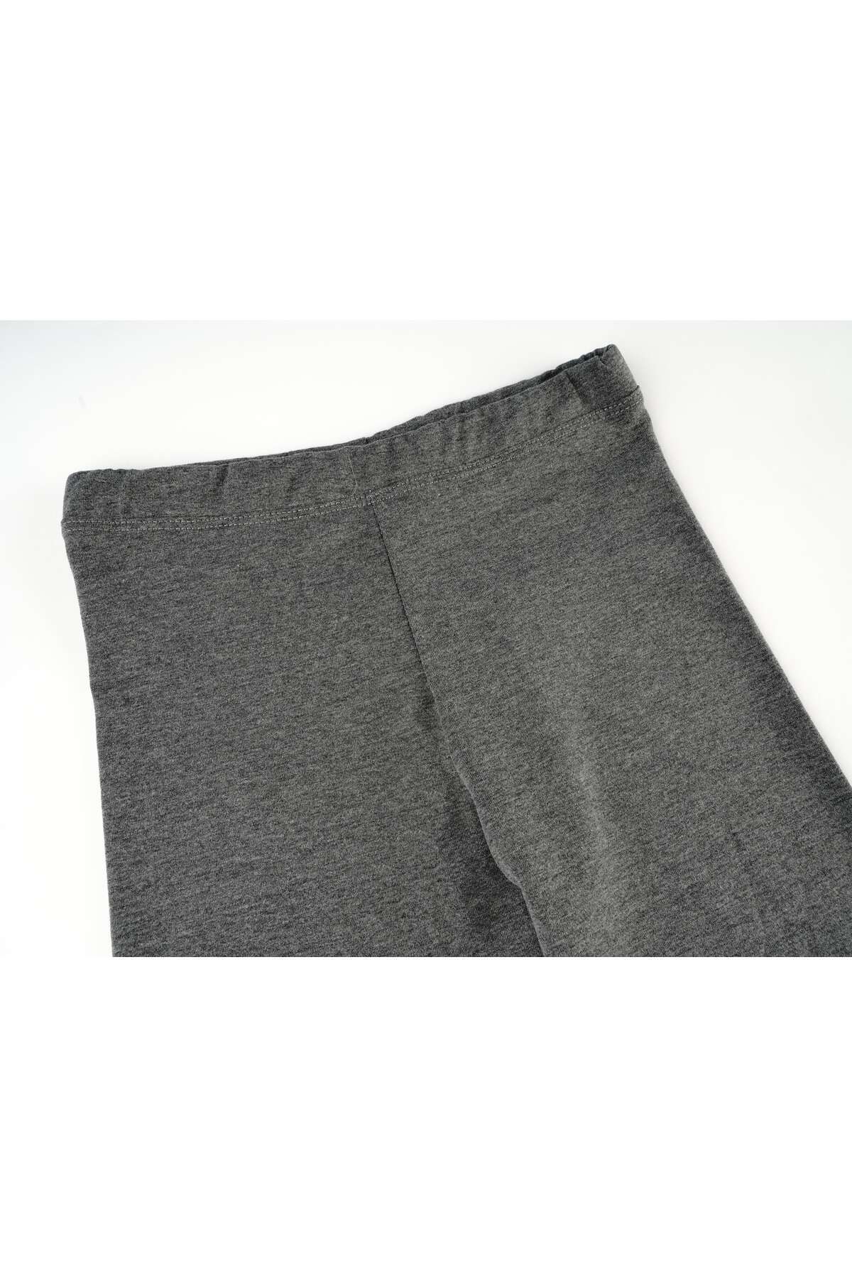 Kız çocuk uzun tayt likralı pamuklu antrasit