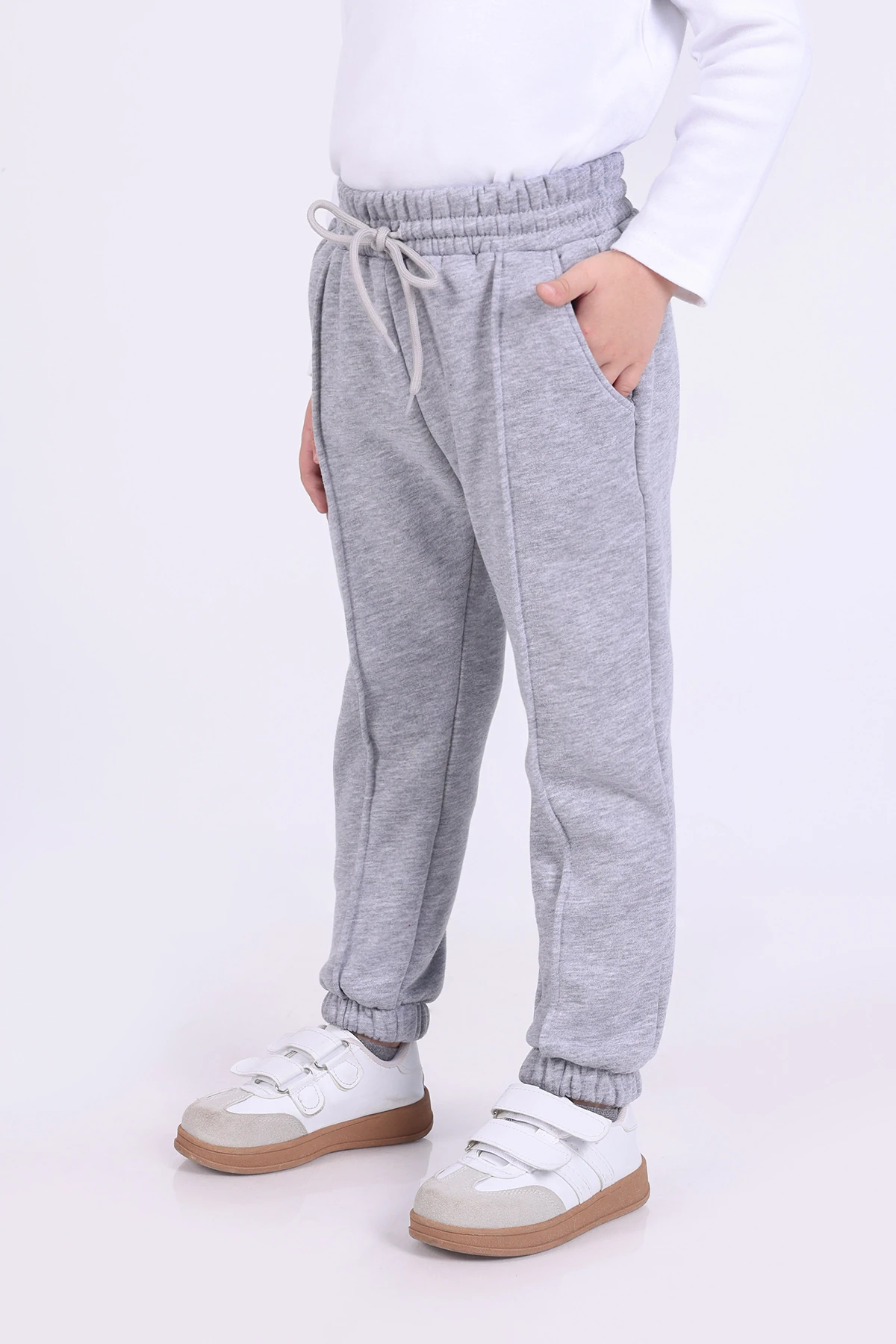 Kışlık 3 iplik İçi Polarlı Cepli Kız ve Erkek Çocuk Siyah Lacivert Gri Eşofman Altı (3 lü set)