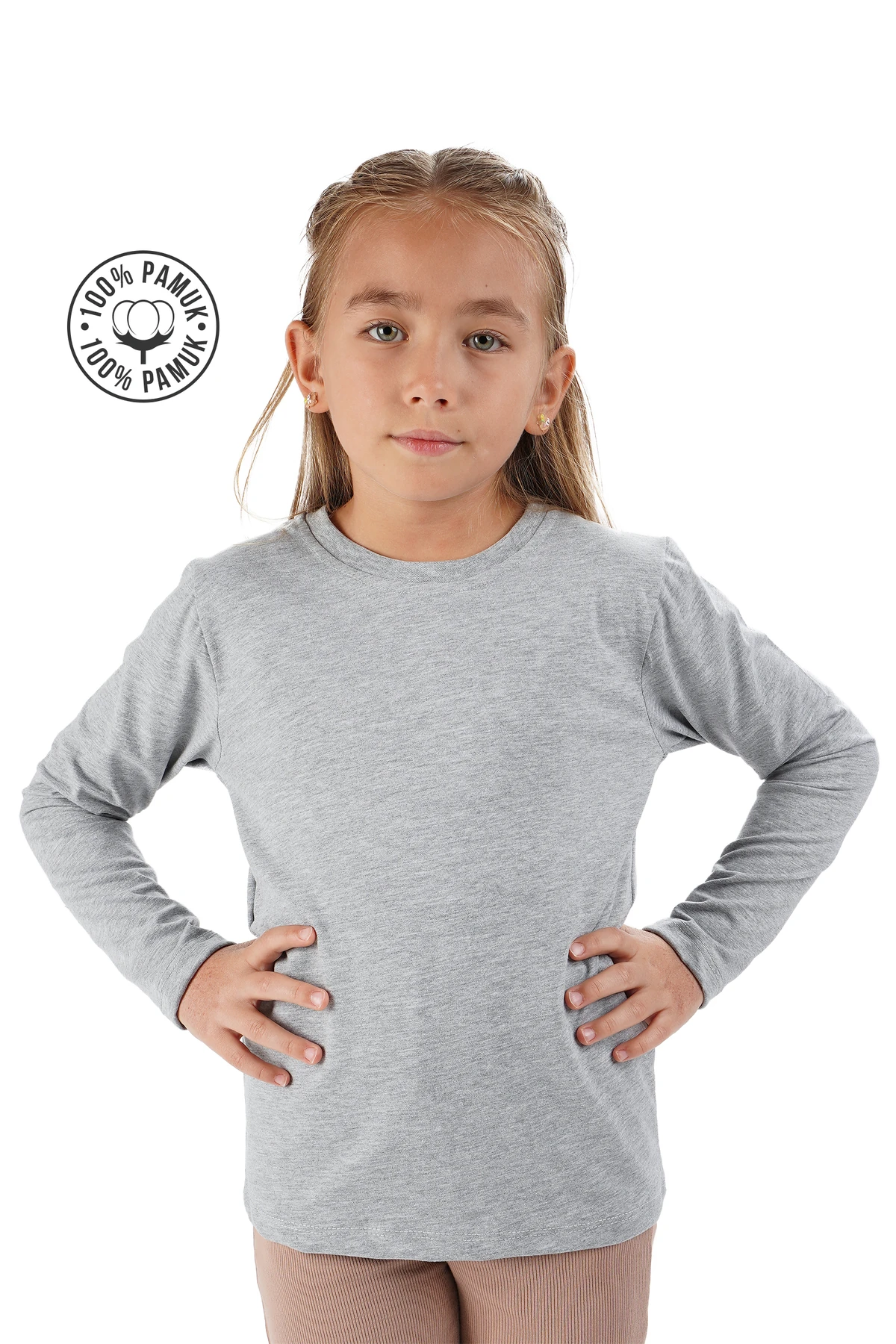 4 lü Set Uzunkol Bisiklet Yaka Mevsimlik Pamuk Tişört Badi (Beyaz  Siyah Bej Çağla Yeşili)