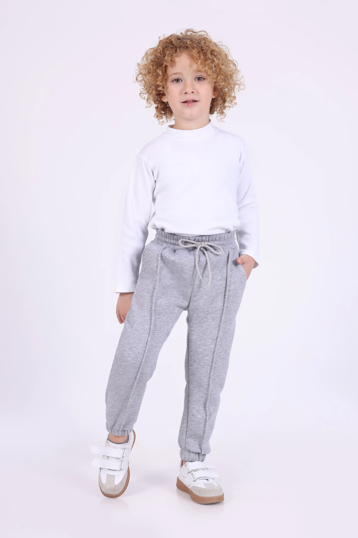 Kışlık 3 iplik İçi Polarlı Cepli Kız ve Erkek Çocuk Siyah Lacivert Gri Eşofman Altı (3 lü set)