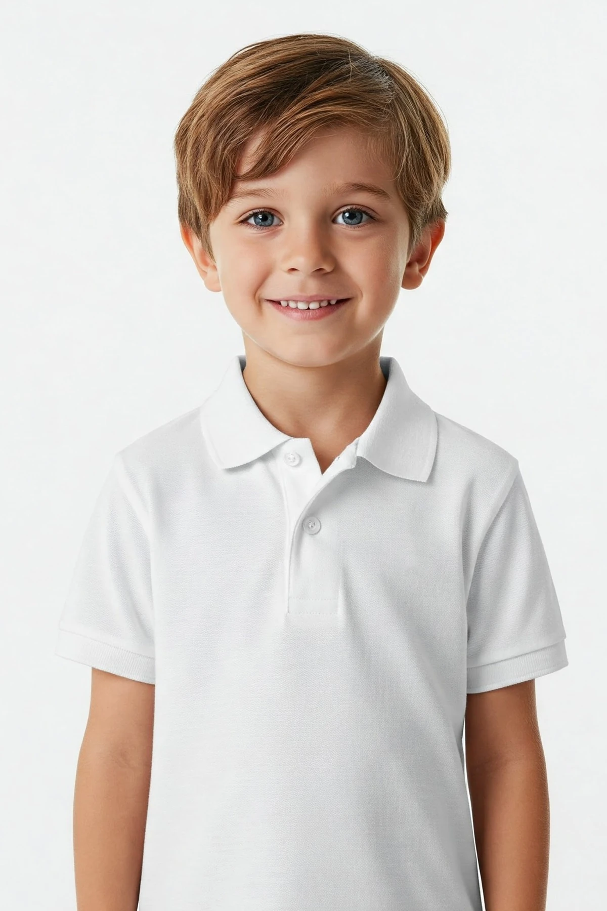 Polo Yaka Kısa Kol Beyaz Lakost Okul Tişört