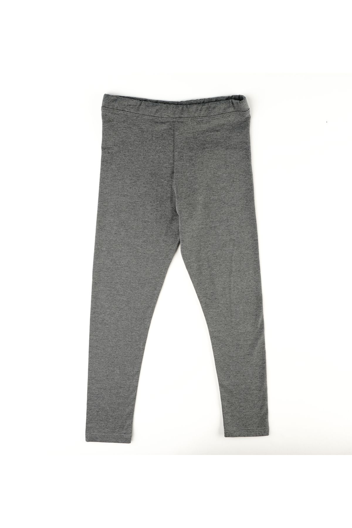 Kız çocuk uzun tayt likralı pamuklu antrasit