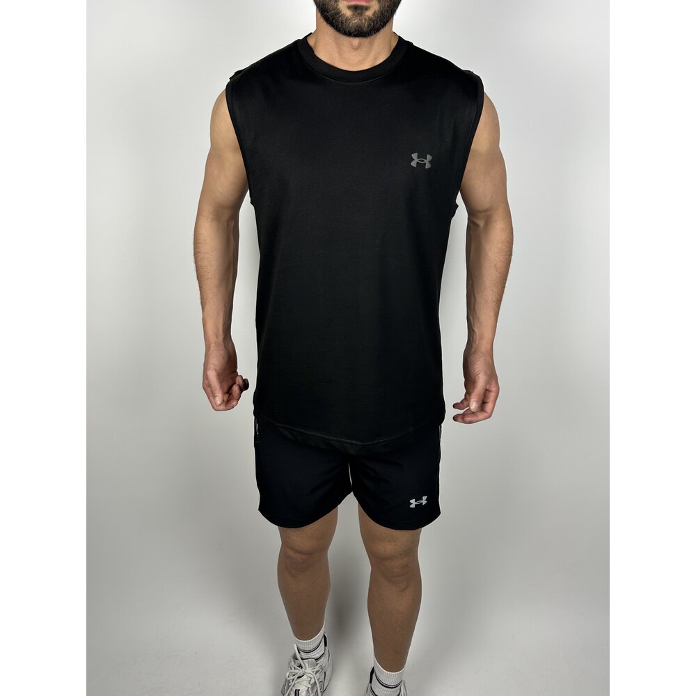 Shamballa Black Regular Cotton Sleeveless T-shirt  |  1099