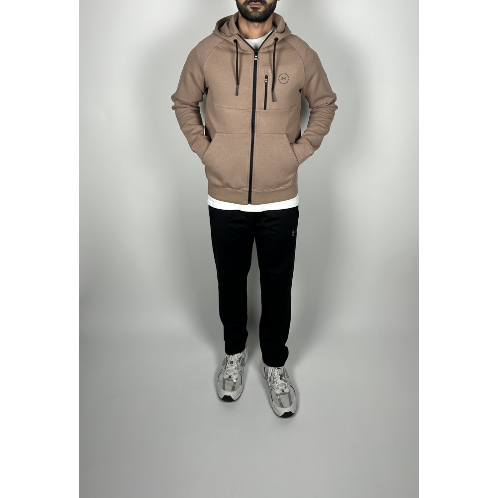 Livorno  Cappuccino  Full Zip Cotton Sweatshirt  |  3313