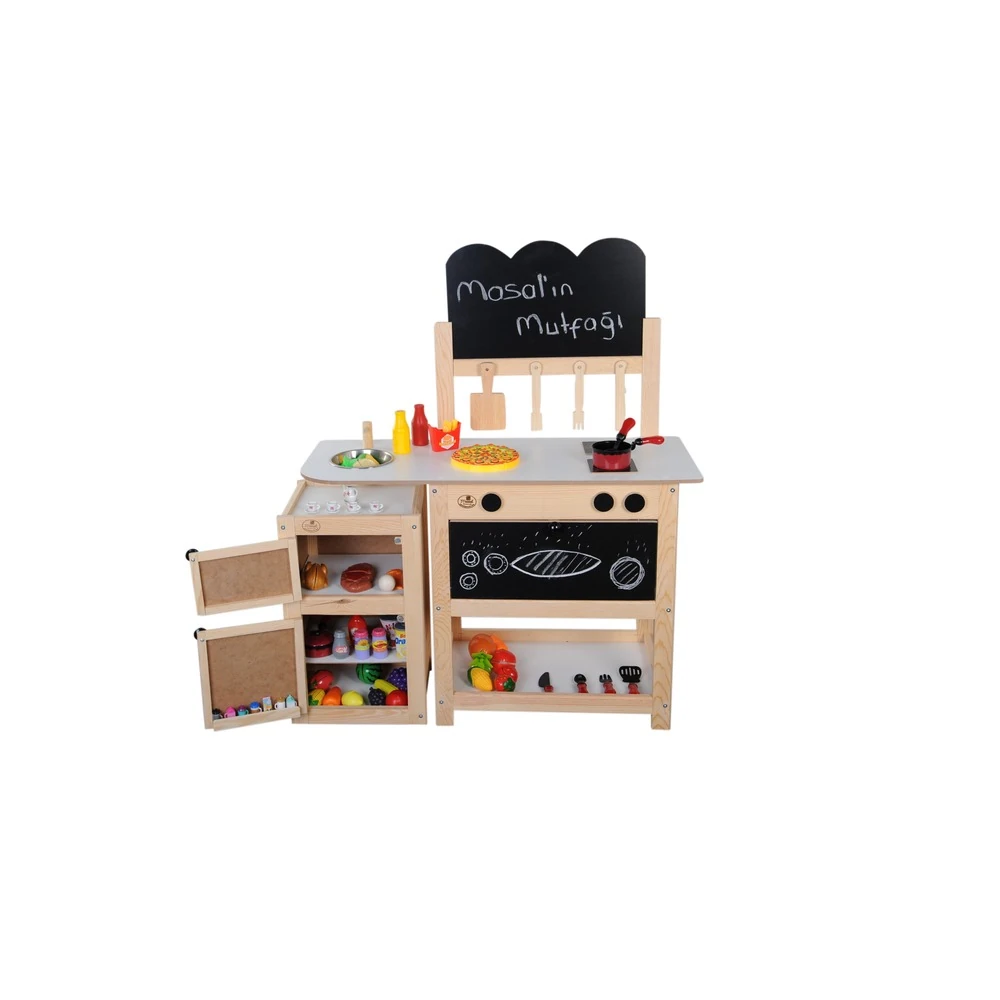 Ahşap Mutfak Seti Ve Buzdolabı