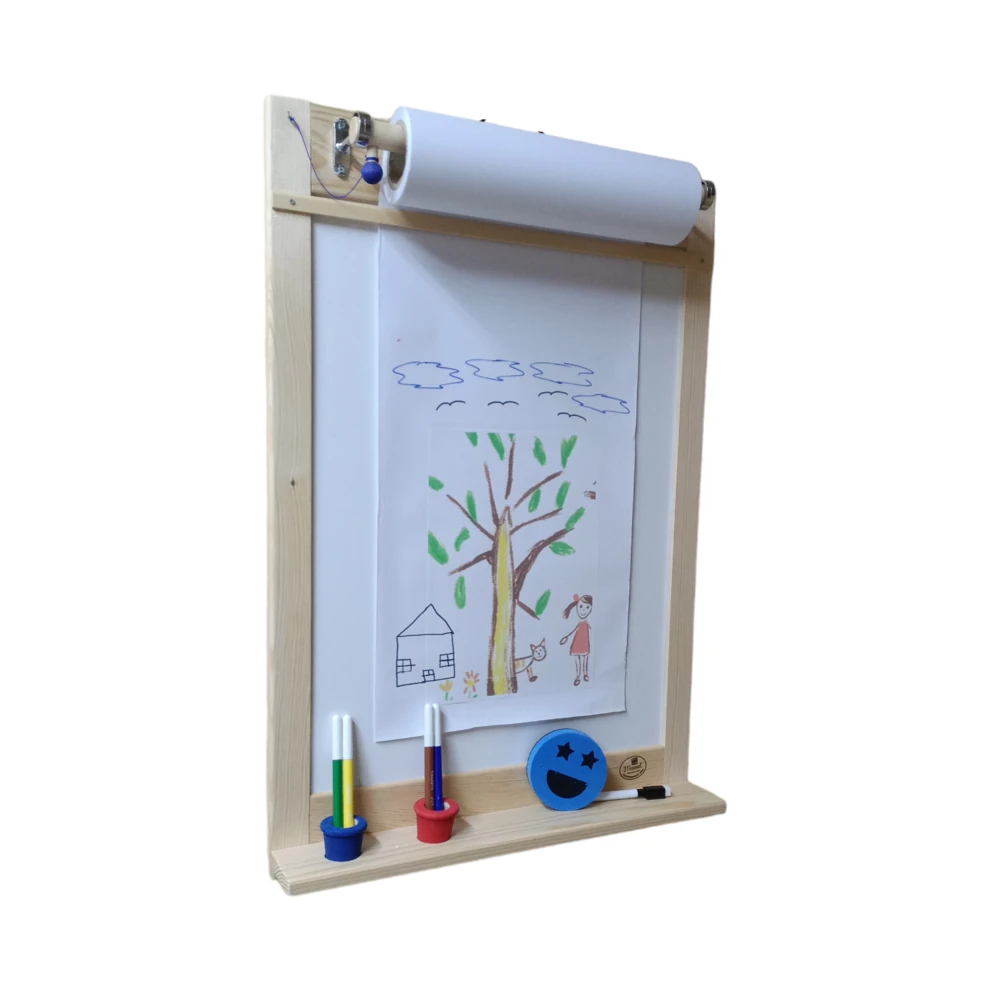 Ahşap Yazı Tahtası Rulo Kağıtlı