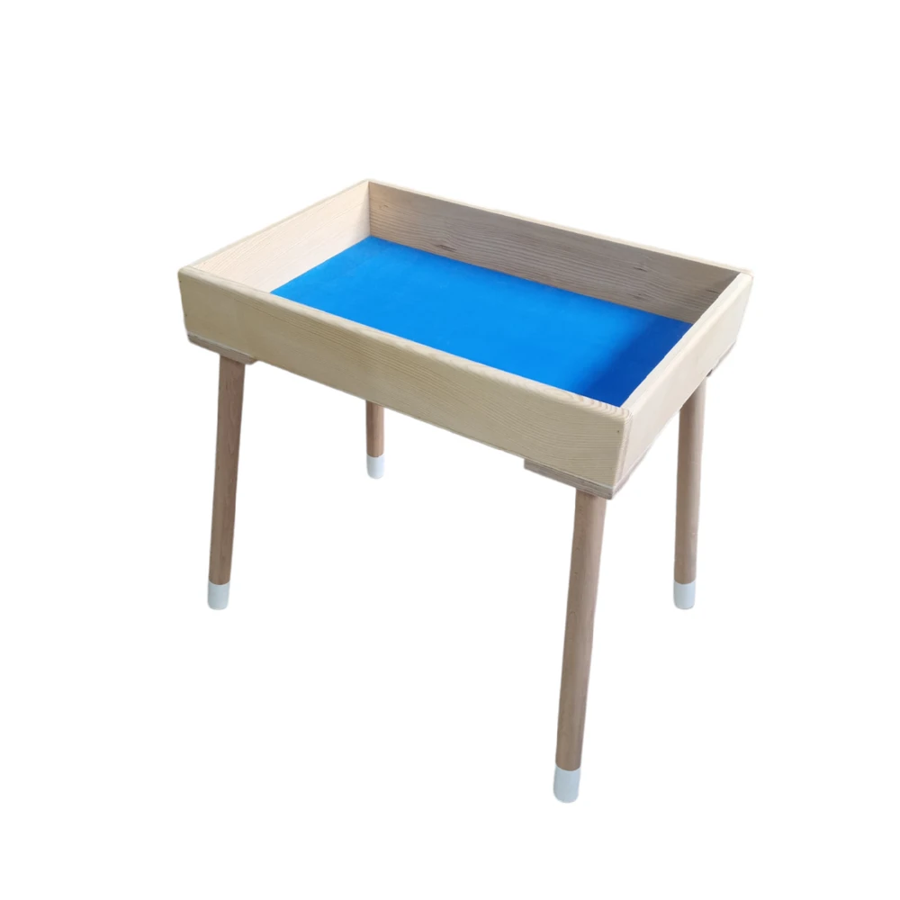 Ayaklı Ahşap Montessori Öğrenme Tepsisi  Kum Tepsisi