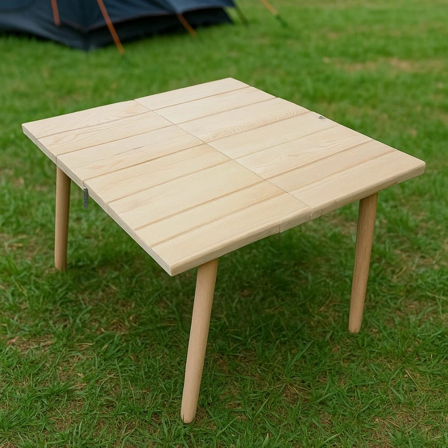 Ahşap Katlanır Kamp Masası