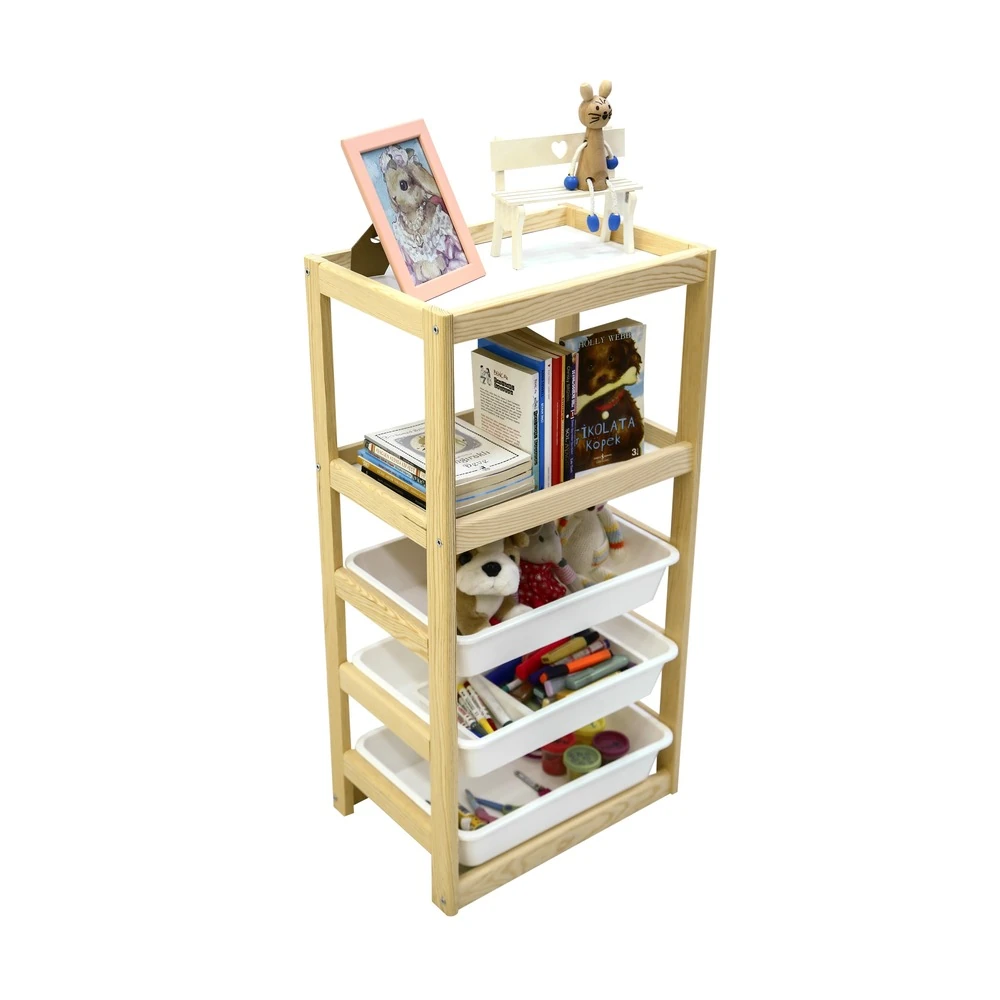 Çok Amaçlı Oyuncak Dolabı 3 Sepet 2 Raf