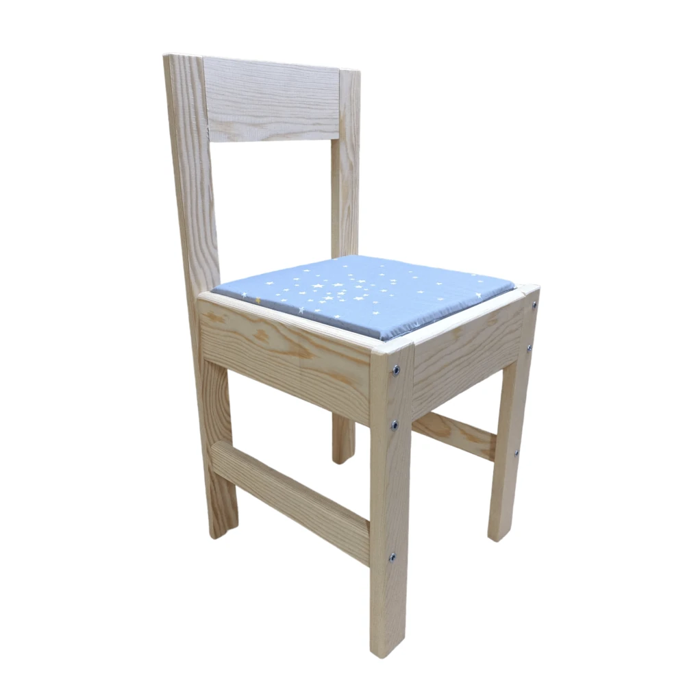 Ahşap Anaokulu Kreş Çocuk Sandalyesi Minderli