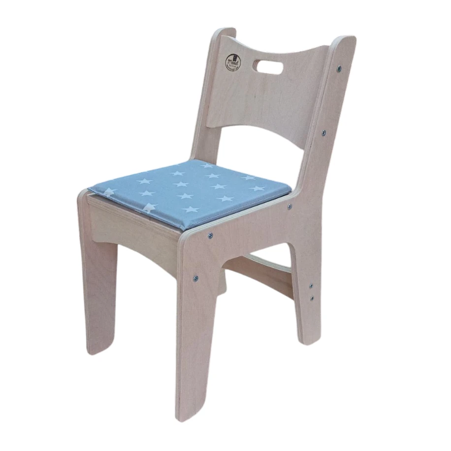 Ahşap Anaokulu Sandalyesi  Ergonomik Tasarım  Minderli