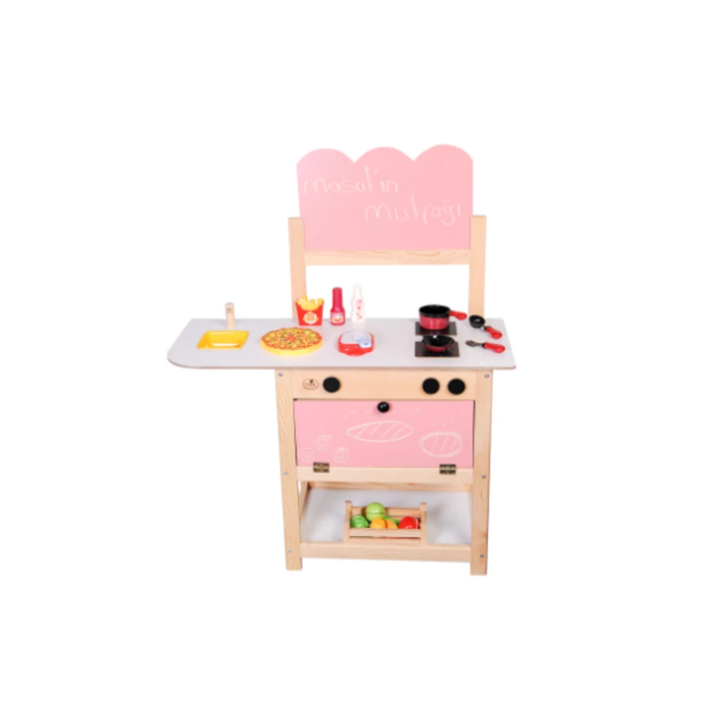 Ahşap Mutfak Seti Pembe