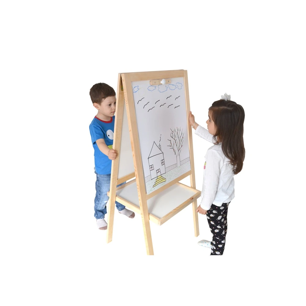 Ayaklı Ahşap Yazı Tahtası Çift Taraflı