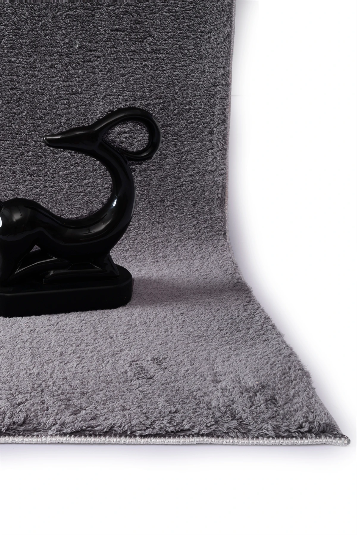 Antrasit Yumuşak  Kaymaz Özel Taban Peluş Halı Yolluk