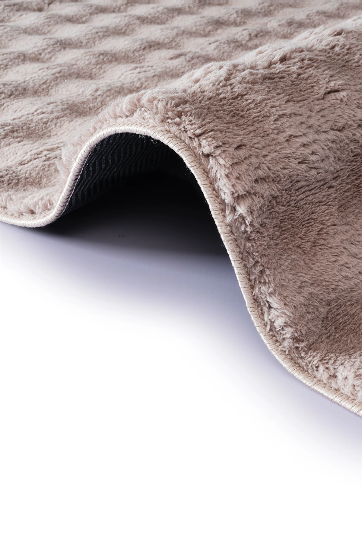 Kahverengi Bubble Yumuşak Kaymaz Özel Taban Peluş Halı Yolluk