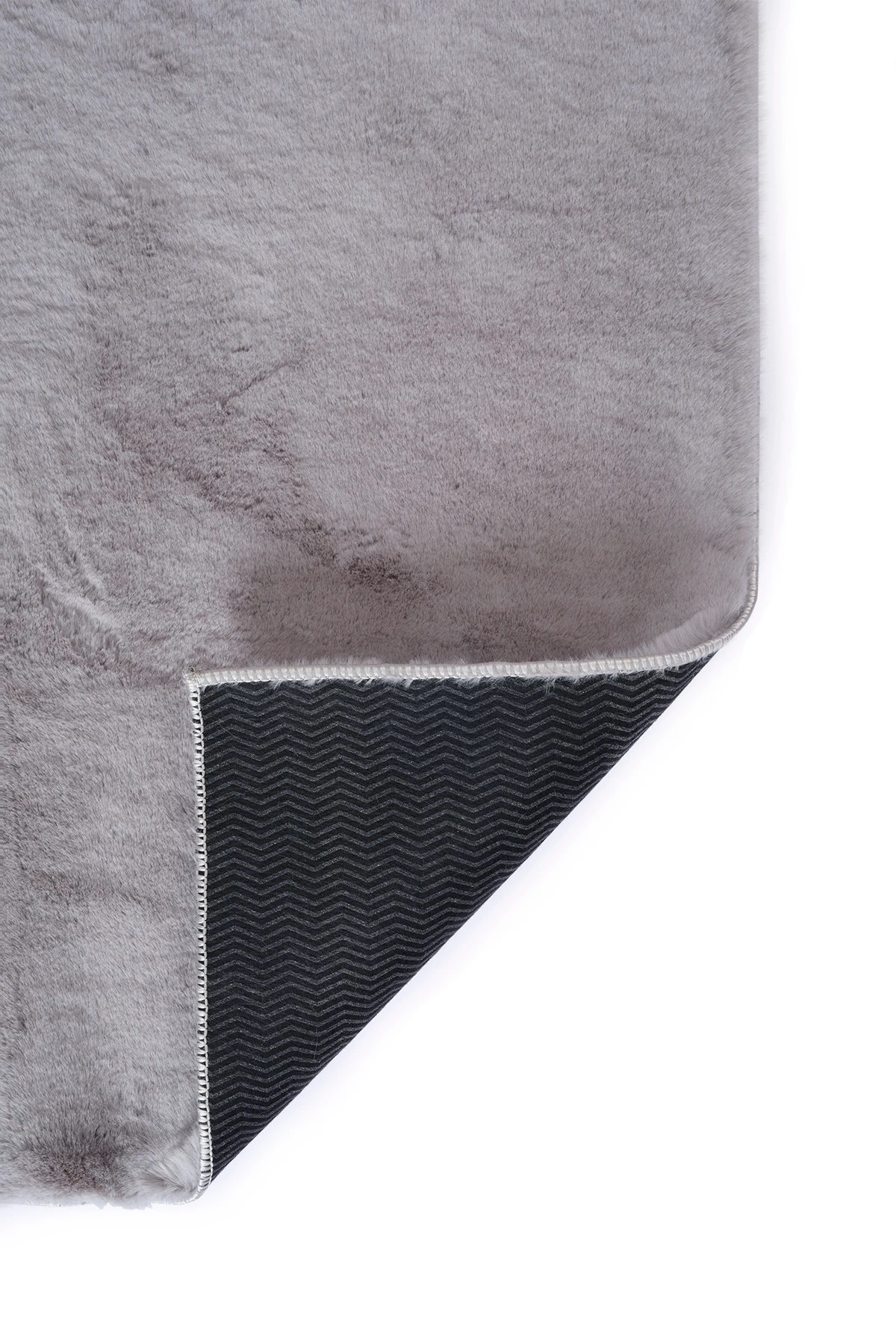 Gümüş Tavşan Tüyü Yumuşak Kaymaz Özel Taban Peluş Halı Yolluk