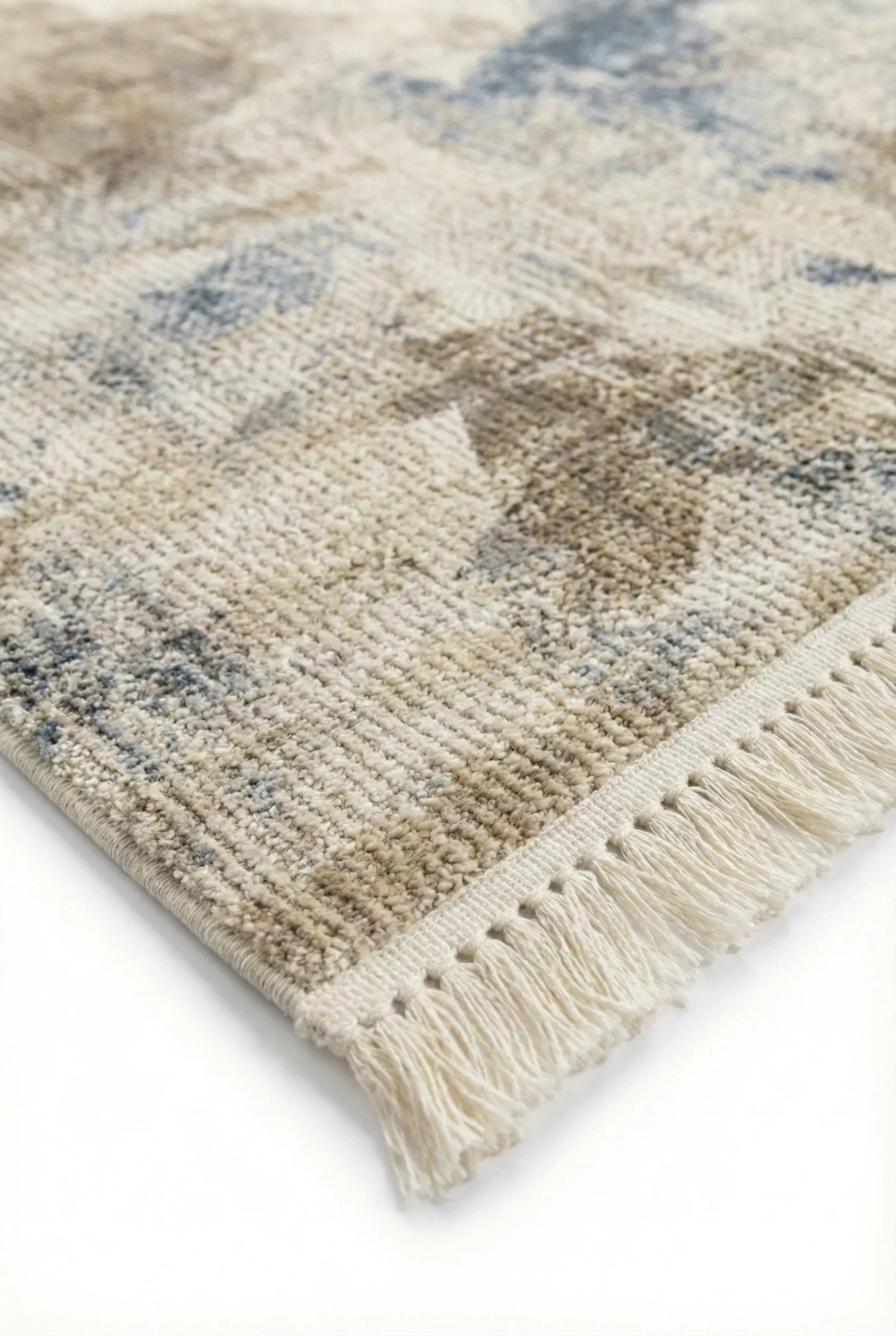 Premium Seri Kahve-Mavi Akrilik Jüt Taban Doğal Halı Yolluk Oturma Odası Halı Salon Halısı 1735A