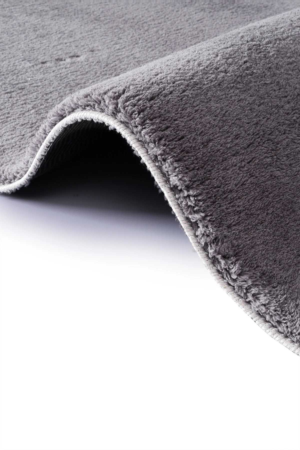 Antrasit Yumuşak  Kaymaz Özel Taban Peluş Halı Yolluk