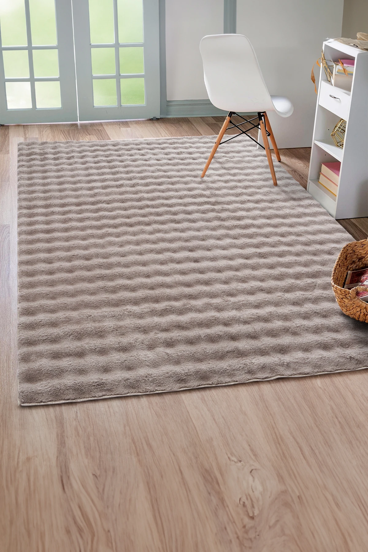 Kahverengi Bubble Yumuşak Kaymaz Özel Taban Peluş Halı Yolluk