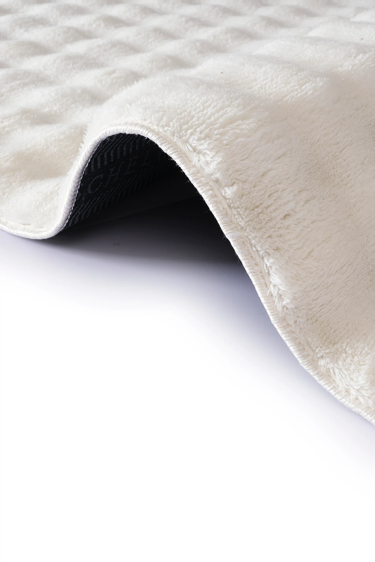 Krem Bubble Yumuşak  Kaymaz Özel Taban Peluş Halı Yolluk