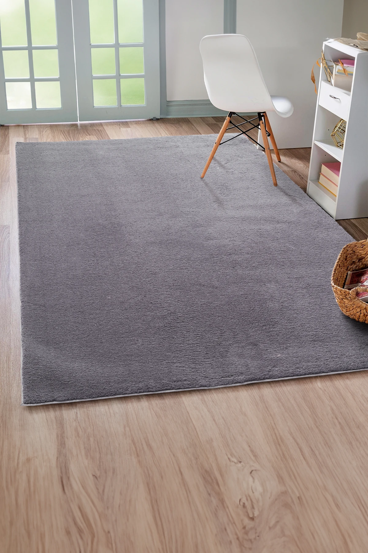 Antrasit Yumuşak  Kaymaz Özel Taban Peluş Halı Yolluk
