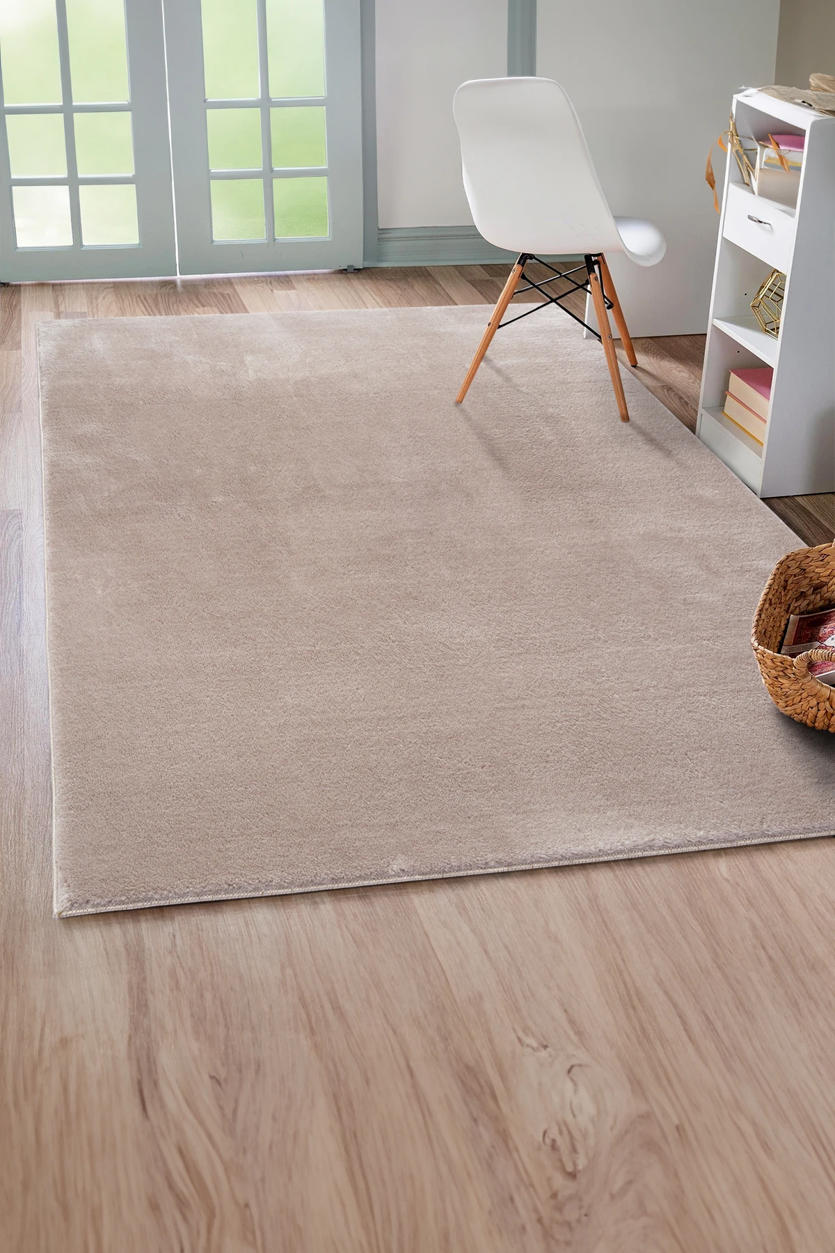 Kahverengi Yumuşak Bubble Kaymaz Özel Taban Peluş Halı Yolluk