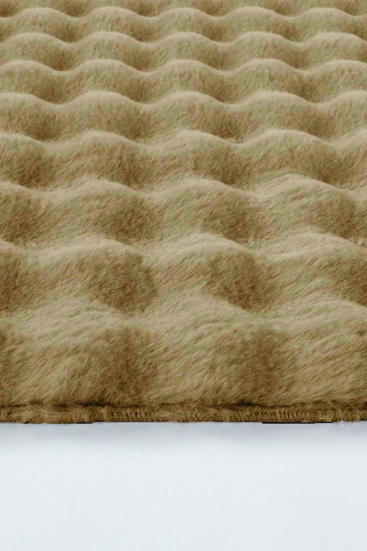 Eco Bubble Vizon Yumuşak Kesme Yolluk Kaymaz Taban Yumuşak Peluş Halı