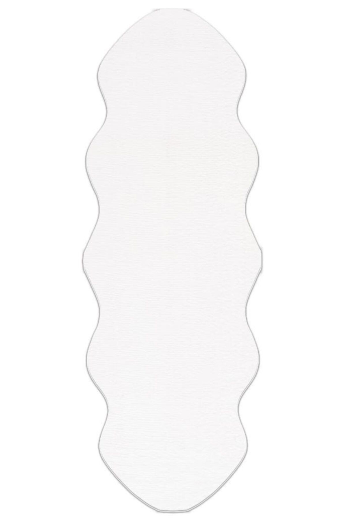 Dekoratif Beyaz Peluş Yolluk Floki Dalga Desenli Halı