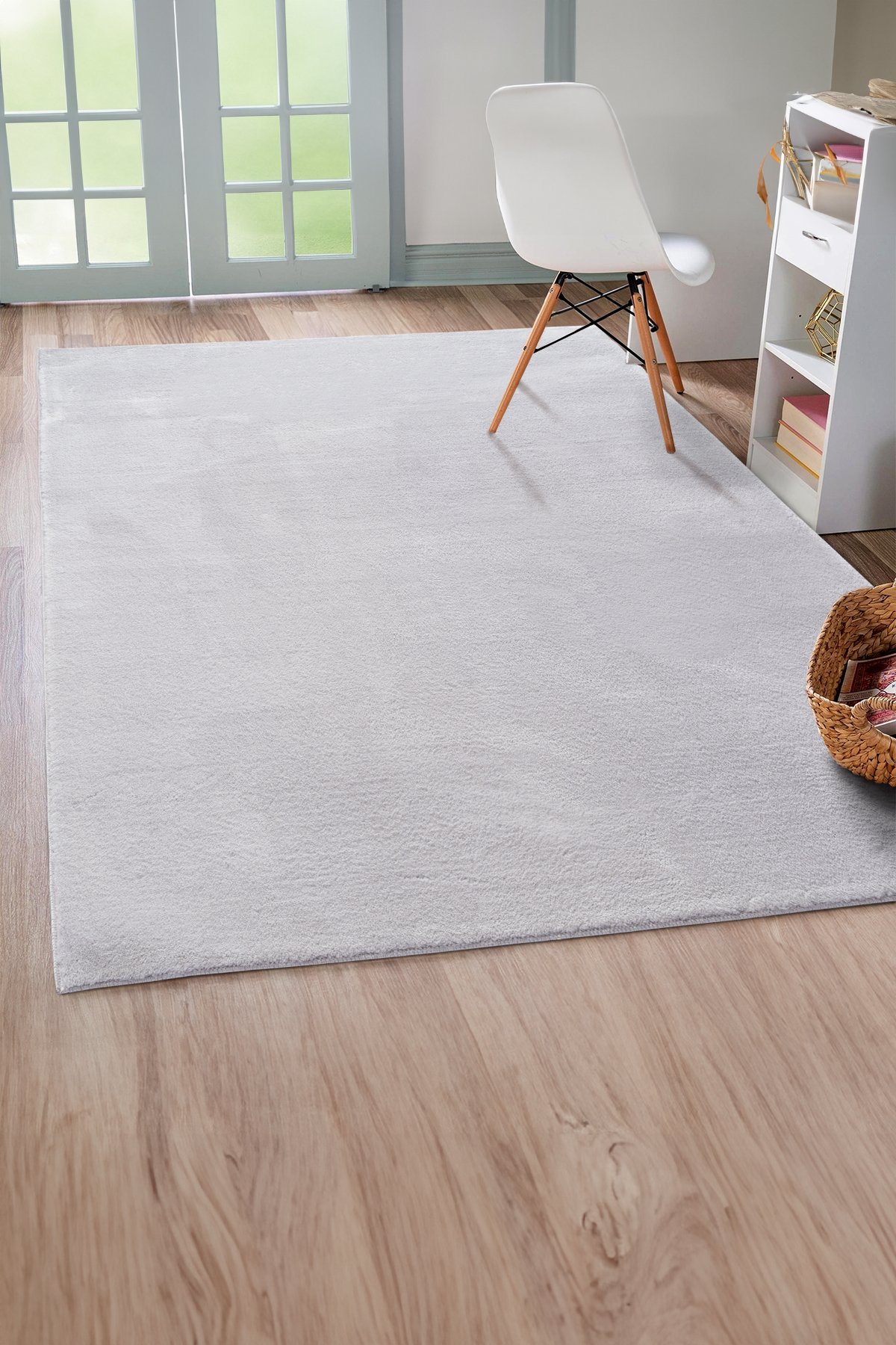 Gümüş Yumuşak Bubble Kaymaz Özel Taban Peluş Halı Yolluk