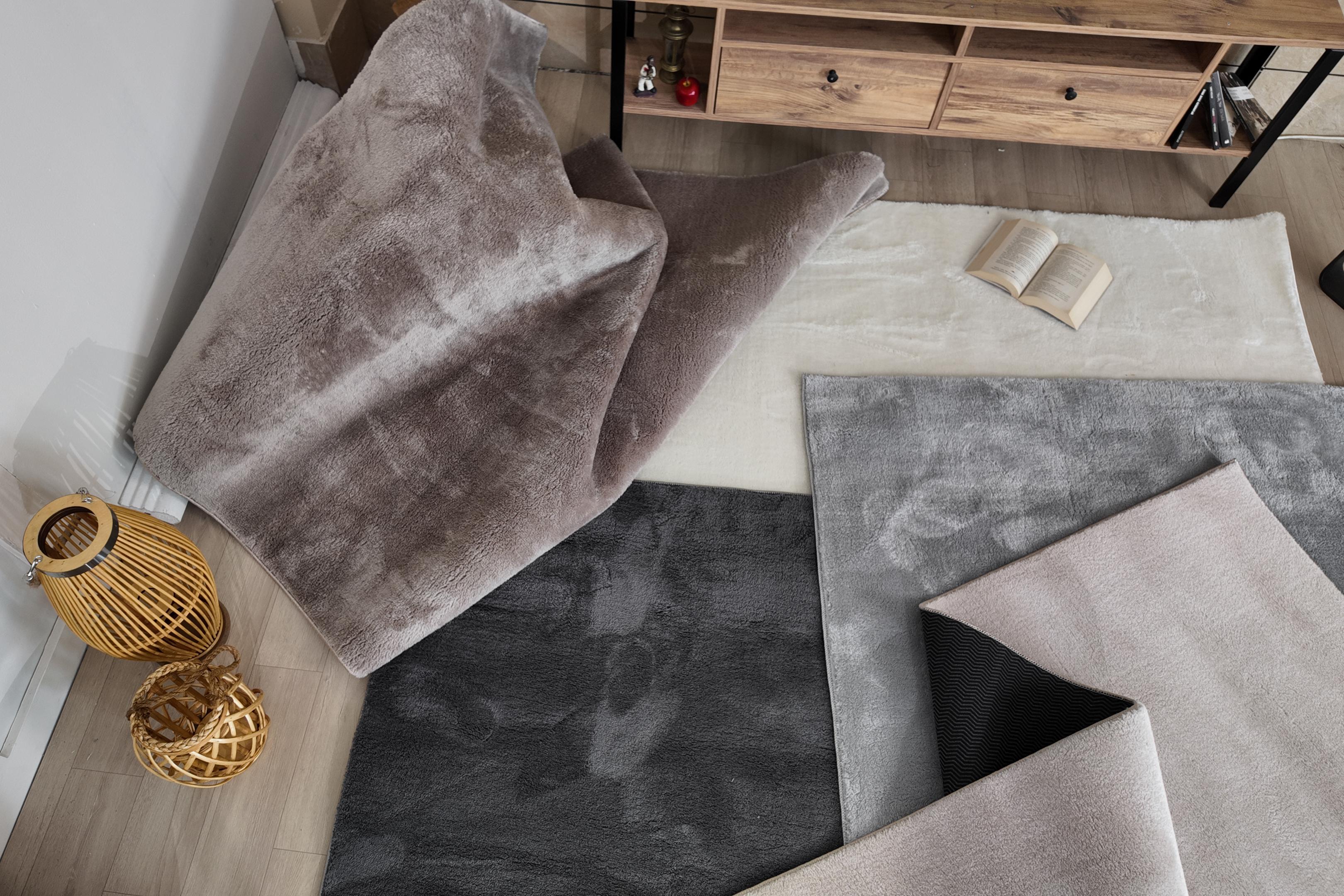 Kahverengi Yumuşak Bubble Kaymaz Özel Taban Peluş Halı Yolluk